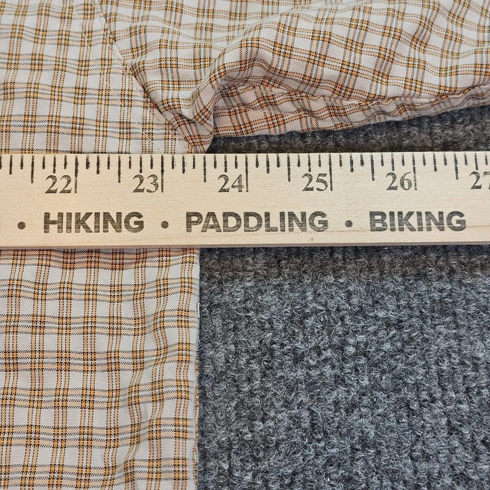 The North Face Mens Large Beige Brown Plaid Short Sleeve Button Up Outdoor AXU7